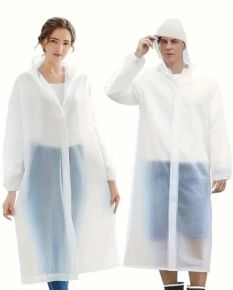 Unisex Hooded Button- Raincoat - Reusable f