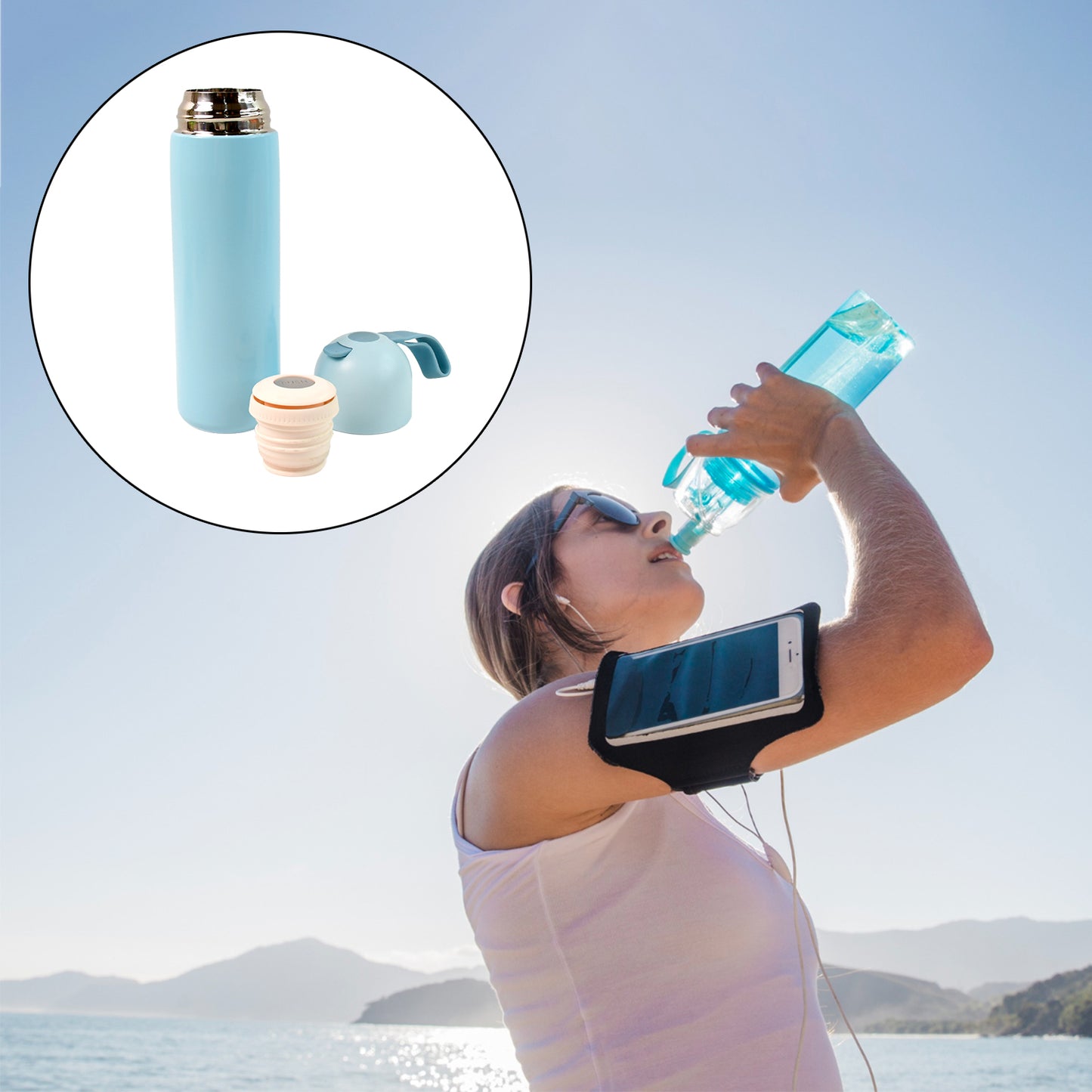 Stainless Steel Water Bottle With Handle Approx 500 Ml