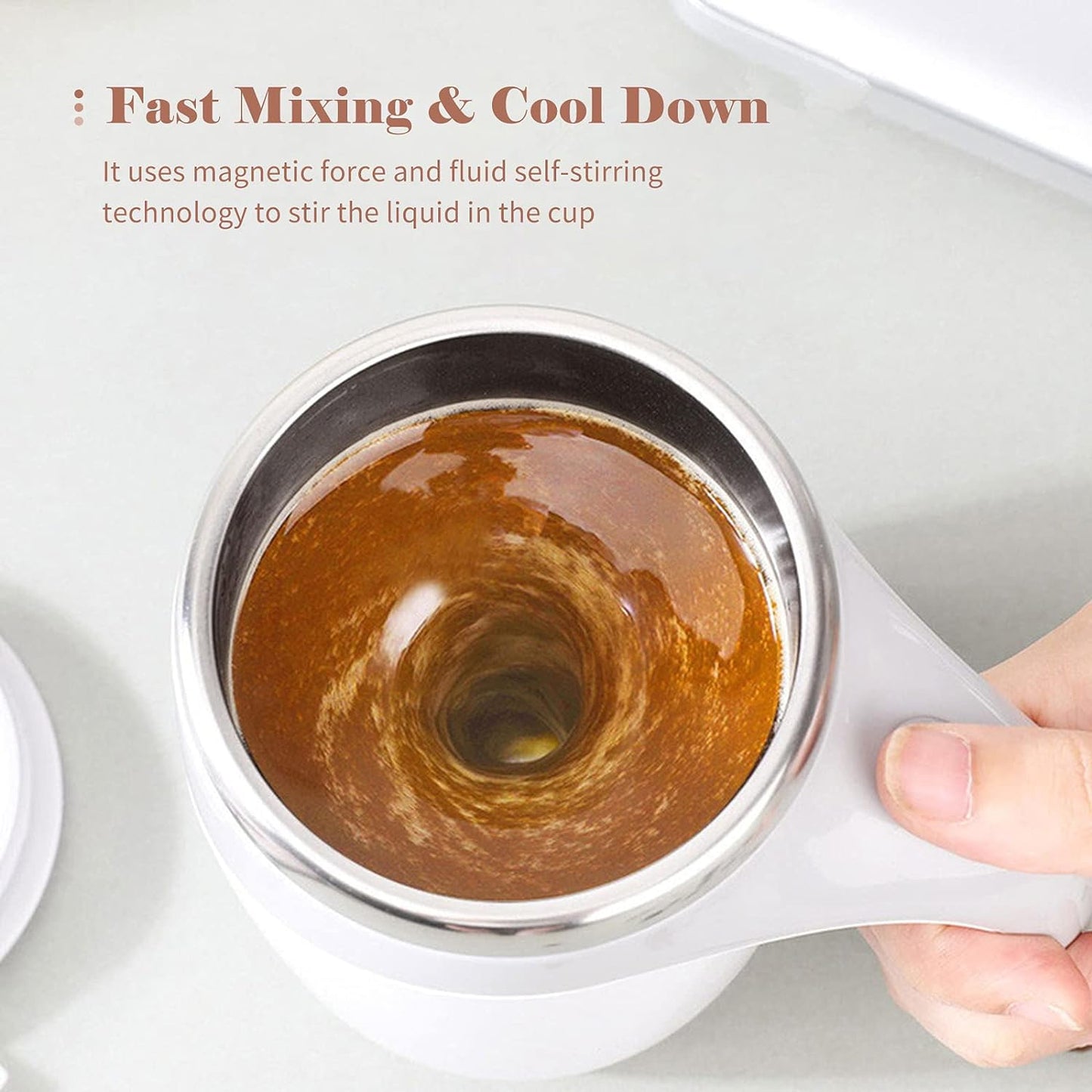Magnetic Stirring Steel Coffee Mug ( Battery Not Included )