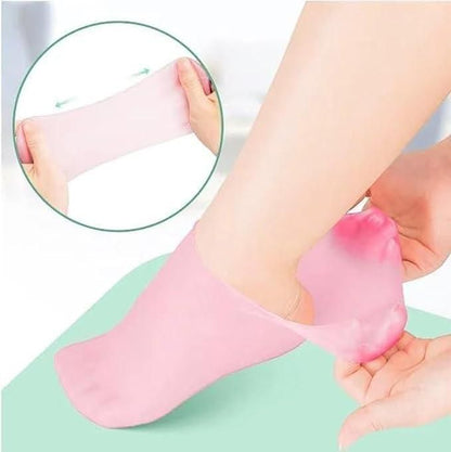 Silicone Gel Heel Socks Anti Slip for Dry Cracked Feet (Pack of 2)