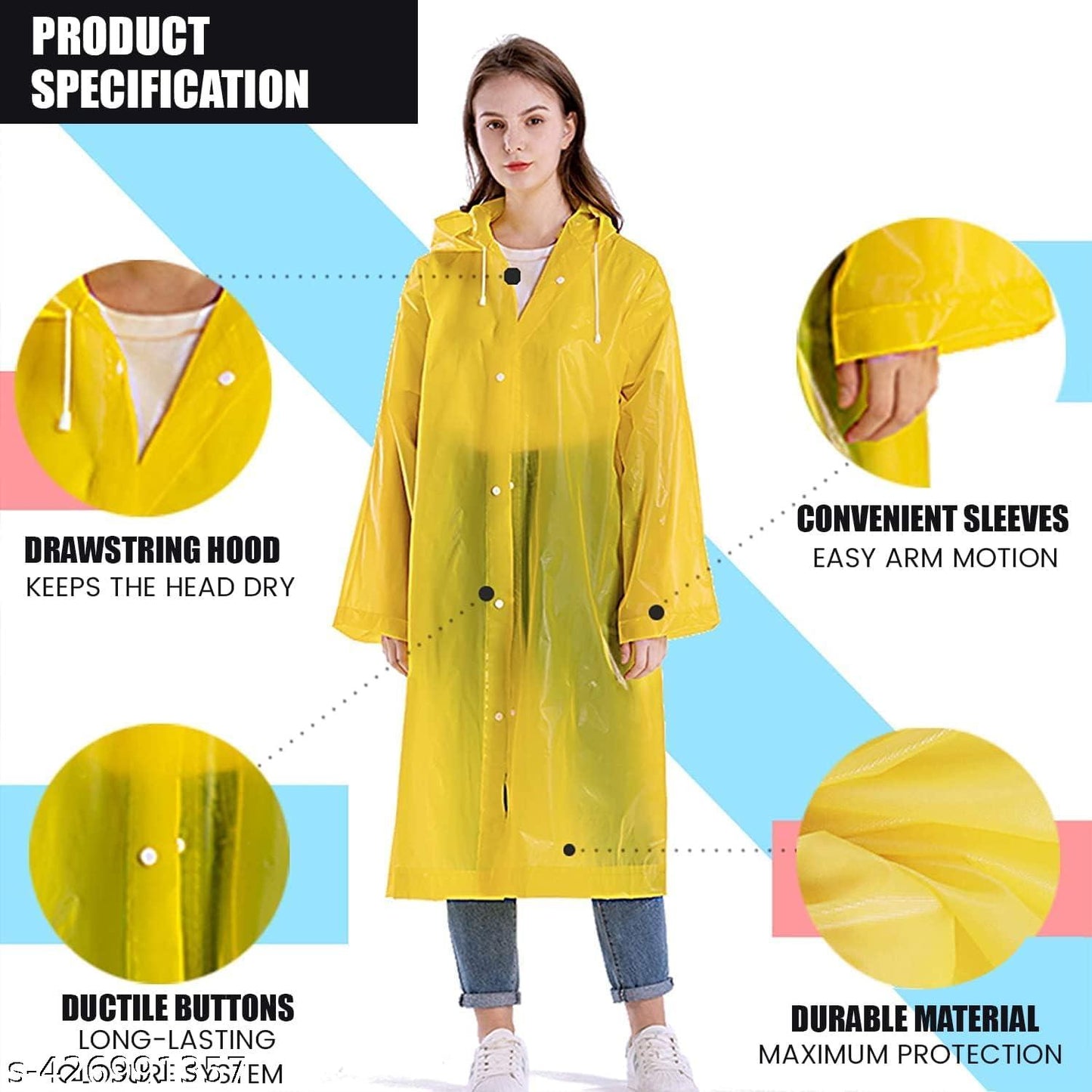 Waterproof Rain Coat_Hooded Universal Outdoor Water Resistant Portable Suit