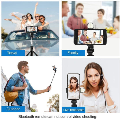 Extendable Flash 3-in-1 Selfie Stick Tripod with Bluetooth Remote