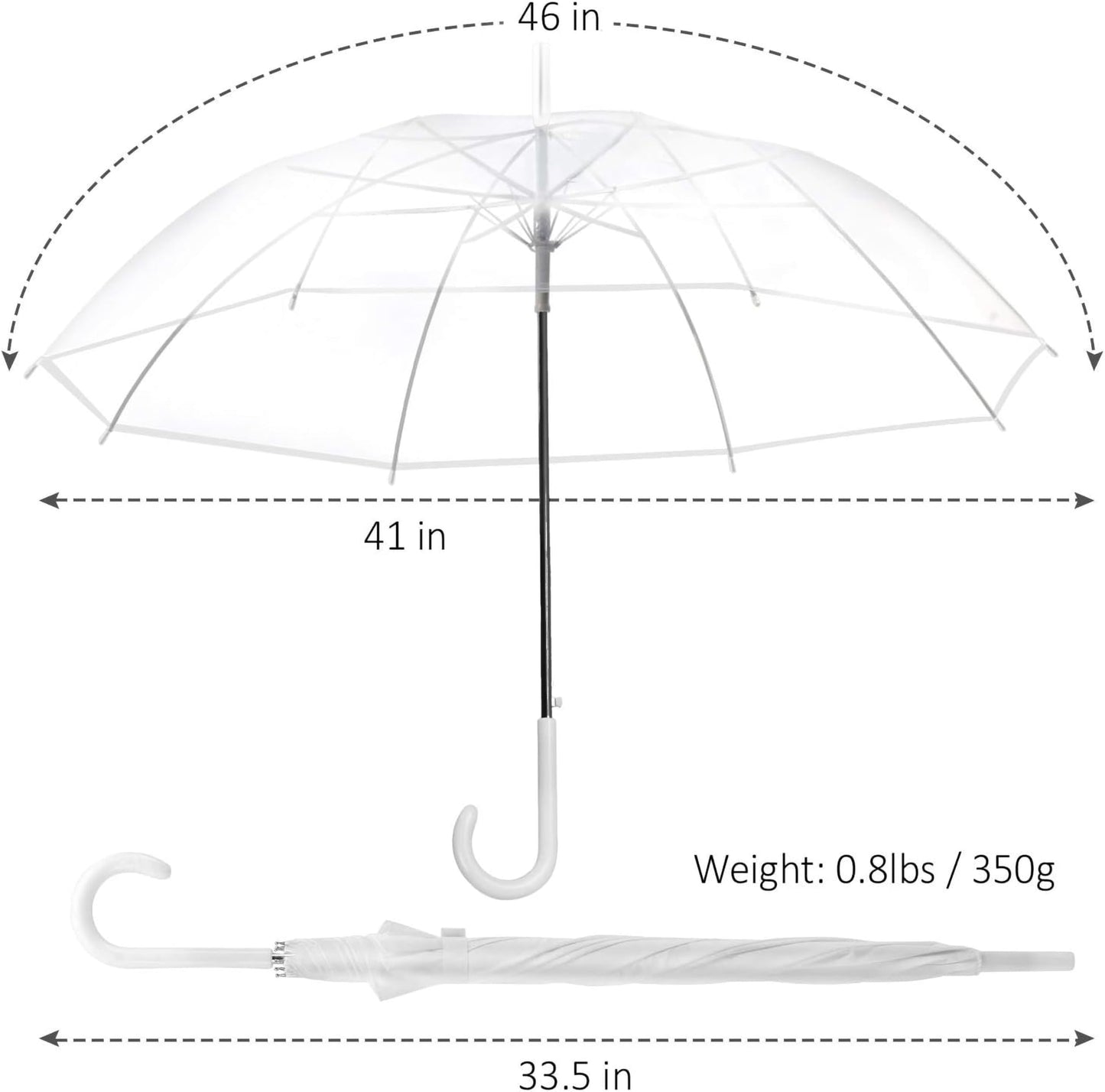 Contacts Transparent Windproof Travel Waterproof Canopy, Strong Fiberglass Frame Portable Umbrella for Rain