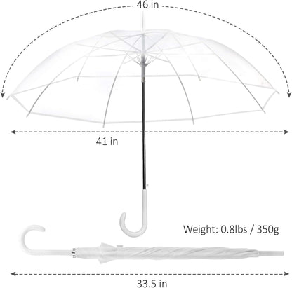 Contacts Transparent Windproof Travel Waterproof Canopy, Strong Fiberglass Frame Portable Umbrella for Rain