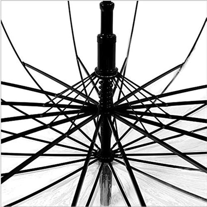 Contacts Transparent Windproof Travel Waterproof Canopy, Strong Fiberglass Frame Portable Umbrella for Rain