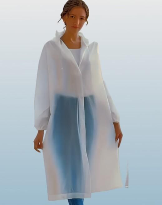 Unisex Hooded Button- Raincoat - Reusable f