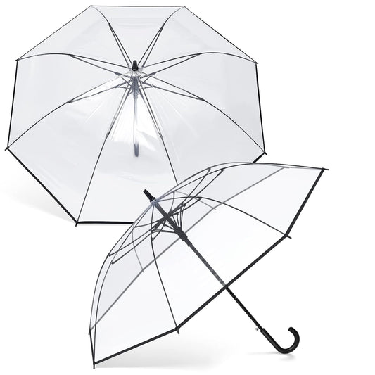 Contacts Transparent Windproof Travel Waterproof Canopy, Strong Fiberglass Frame Portable Umbrella for Rain