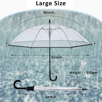 Contacts Transparent Windproof Travel Waterproof Canopy, Strong Fiberglass Frame Portable Umbrella for Rain