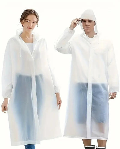 Unisex Hooded Button- Raincoat - Reusable f