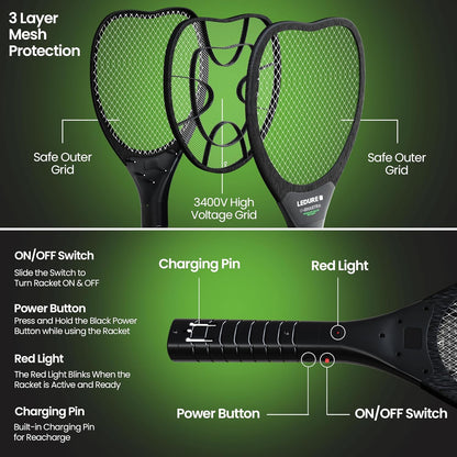 Mosquito Killer Racquet - Shock Proof