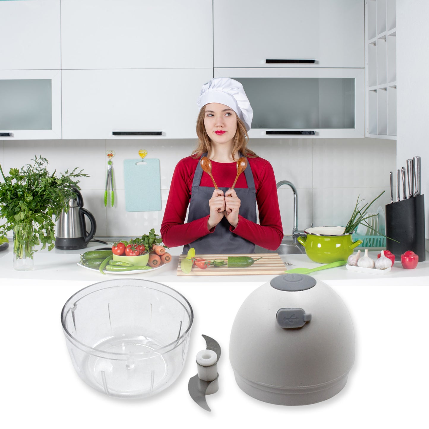 Mini Chopper Electric Rechargeable For Kitchen Cordless Portable(200ml)