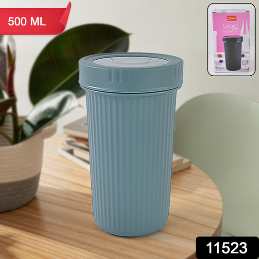Apex Double Wall Inner Steel Travel Glass (500ml-1 Pc  Mix Color)