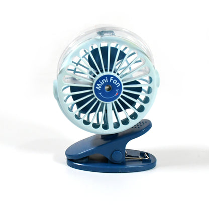 Portable Clip-on Fan Battery Operated With Light  Spray