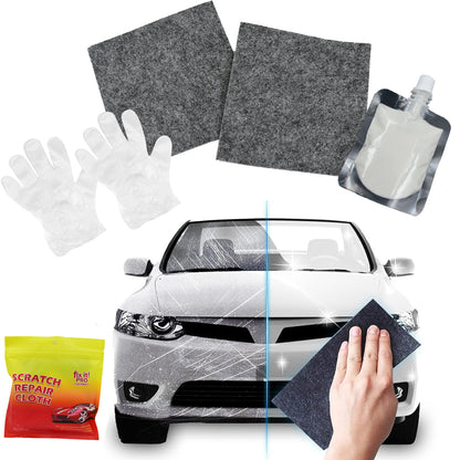 Magic Cloth Car Scratch Remover Cloth (45 Ml Repair Solution 2 Gloves 2 Nano Cloth)