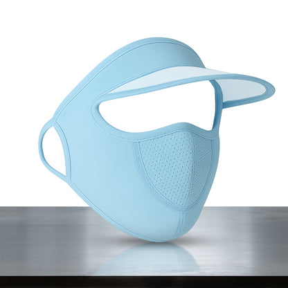 Face Uv Protection Cap With Built-in Mask And Wide Brim Visor