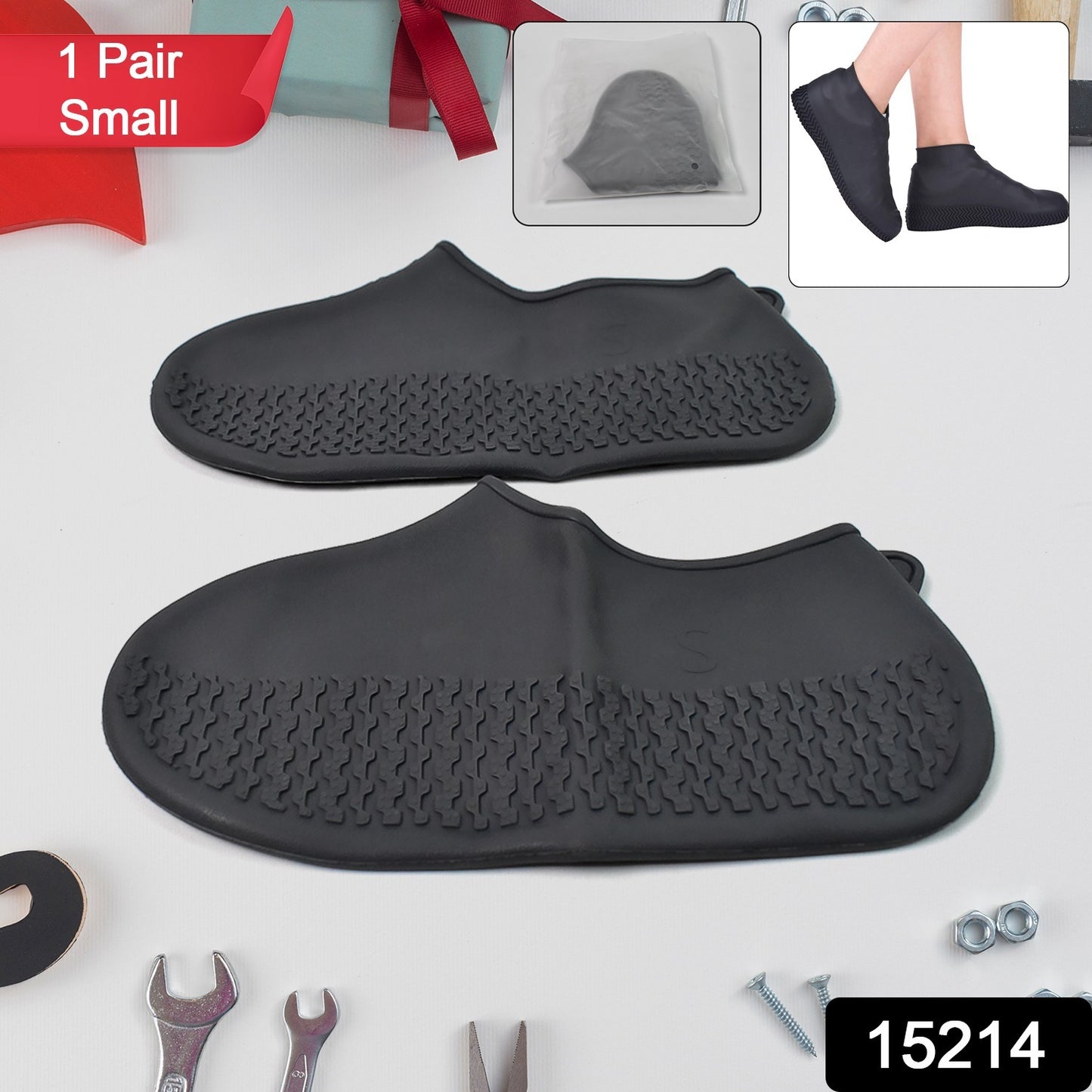 Non-slip Silicone Reusable Waterproof  Cover (1 Pair Small  Mix Color)