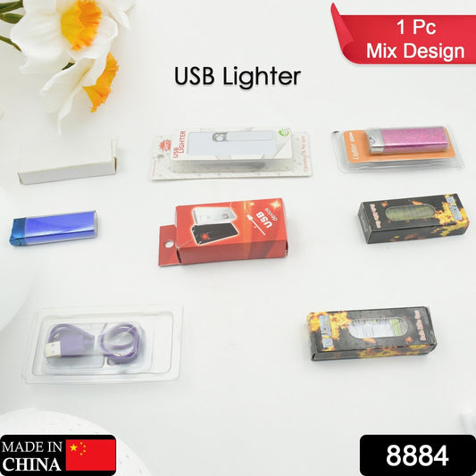8884 Stylish Electric Usb Lighter Portable Usb Rechargeable Flameless