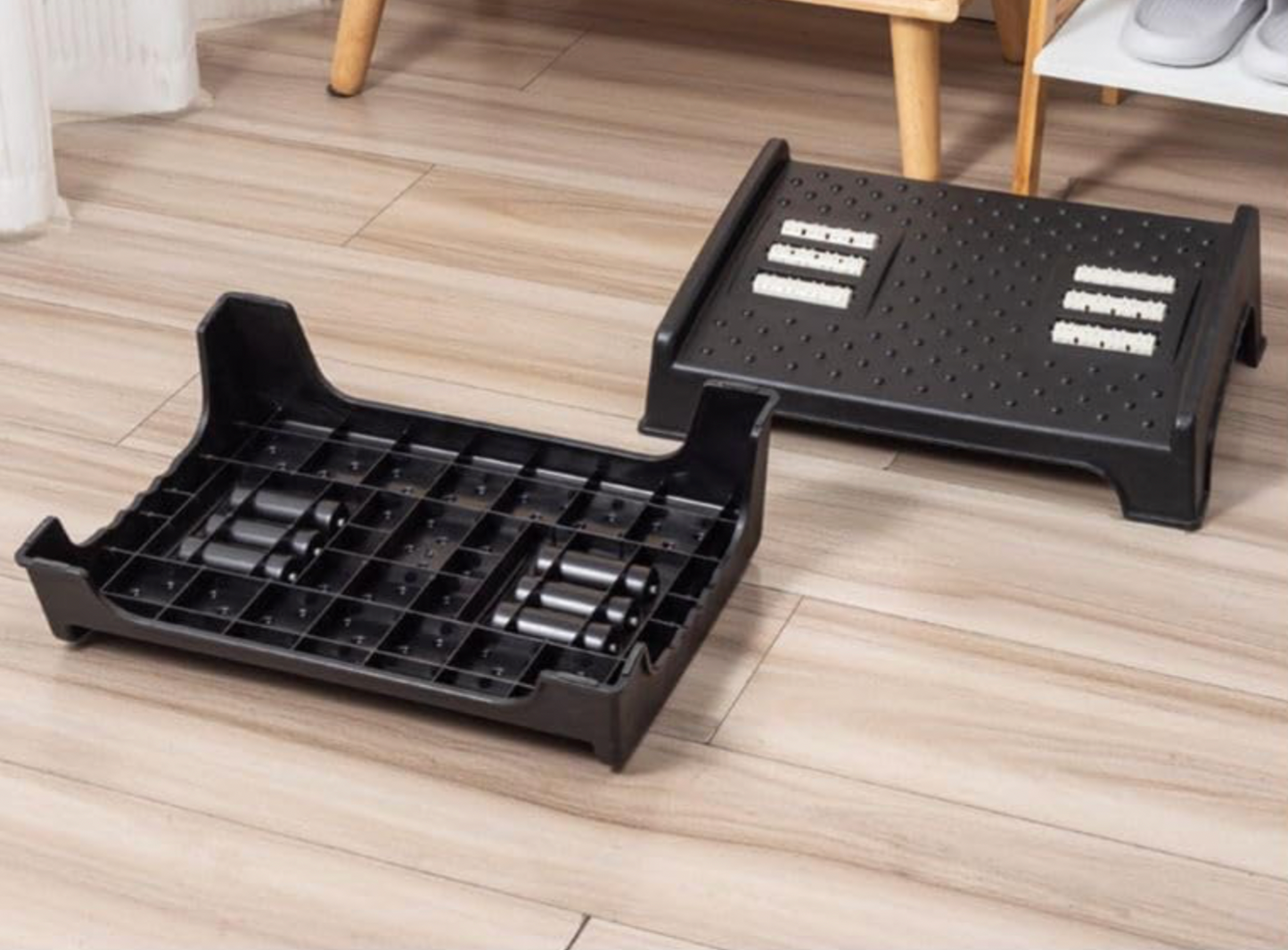 Foot Rest for Under Desk with Massage Particle and Roller