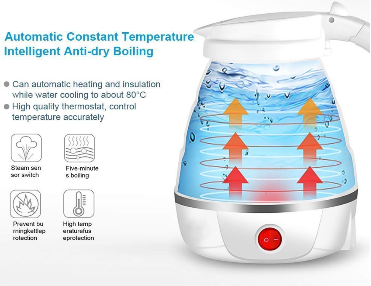 Portable Electric Foldable Kettle For Travel