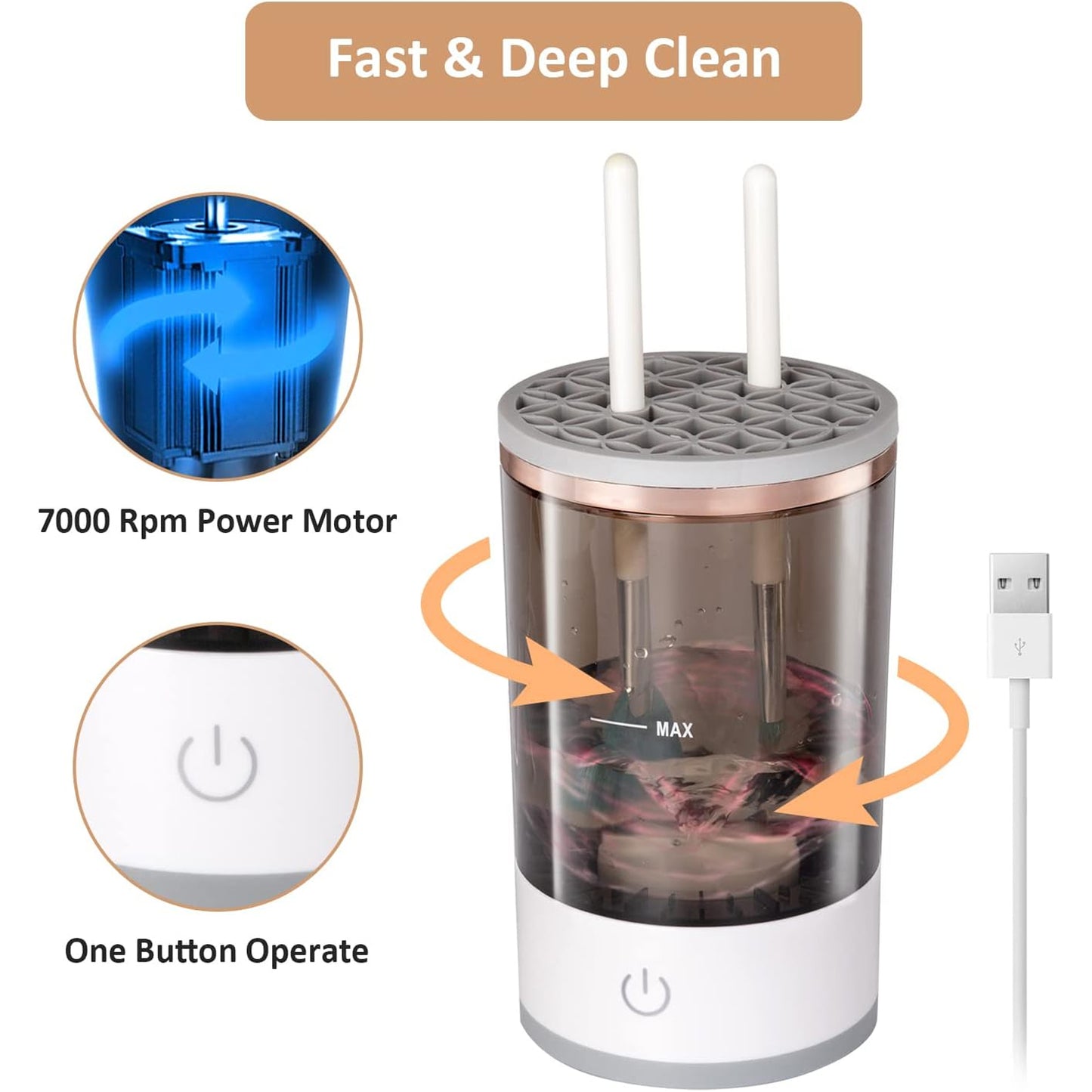 Automatic Makeup Brush Cleaner Electric (1 Pc)