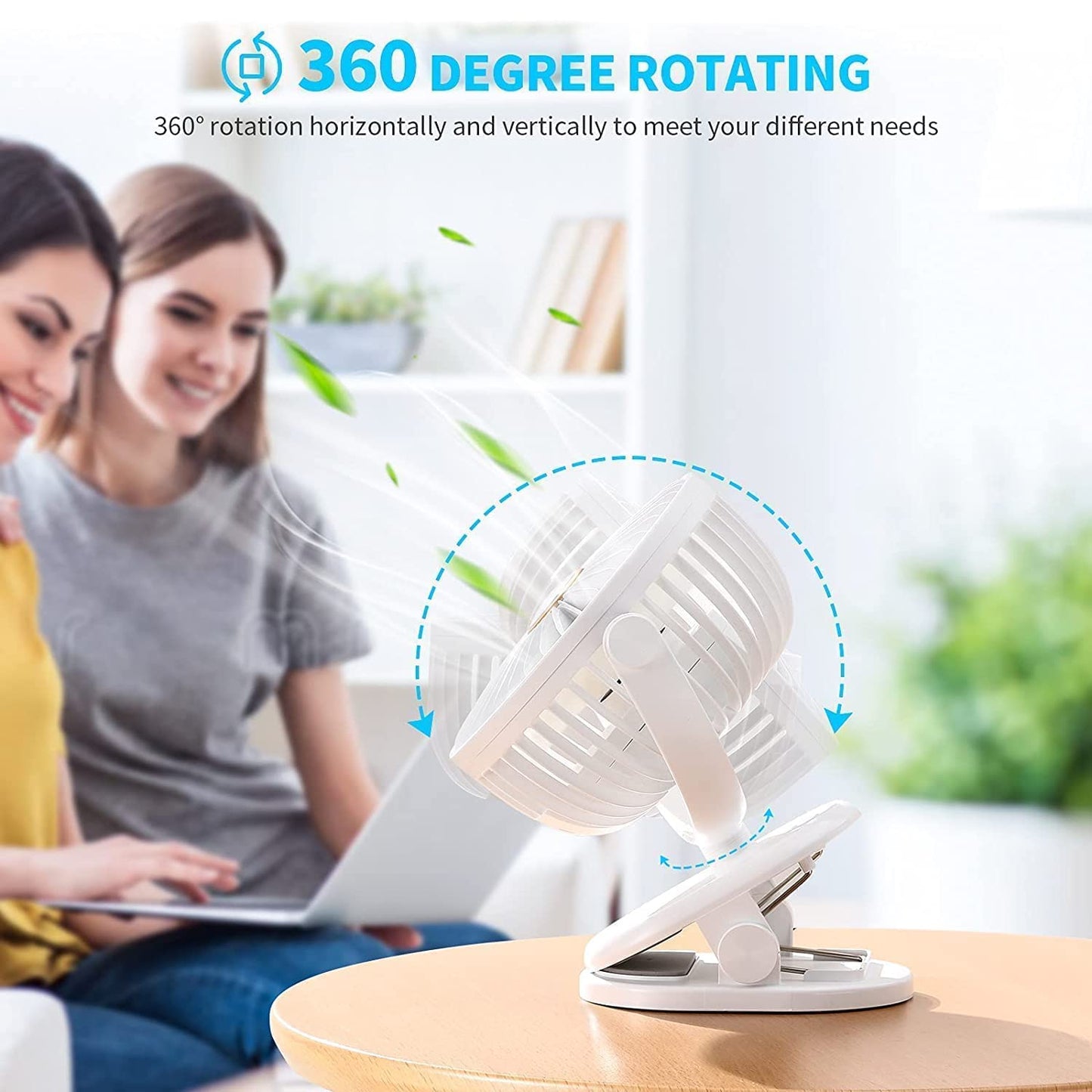 Portable Clip-on Fan Battery Operated With Light  Spray