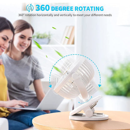Portable Clip-on Fan Battery Operated With Light  Spray