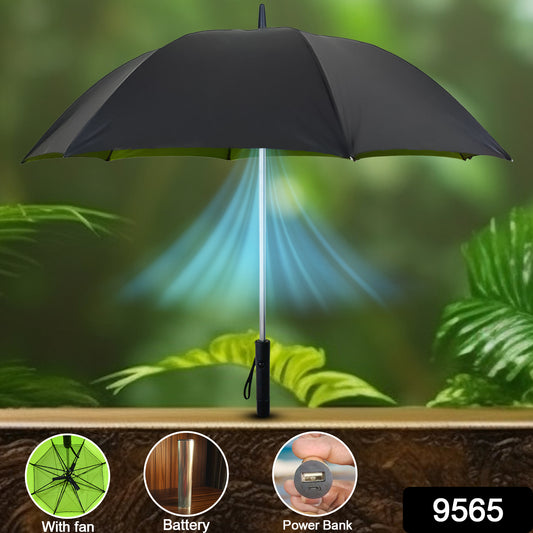 Fan Umbrella For Rain & Summer (1 Pc)