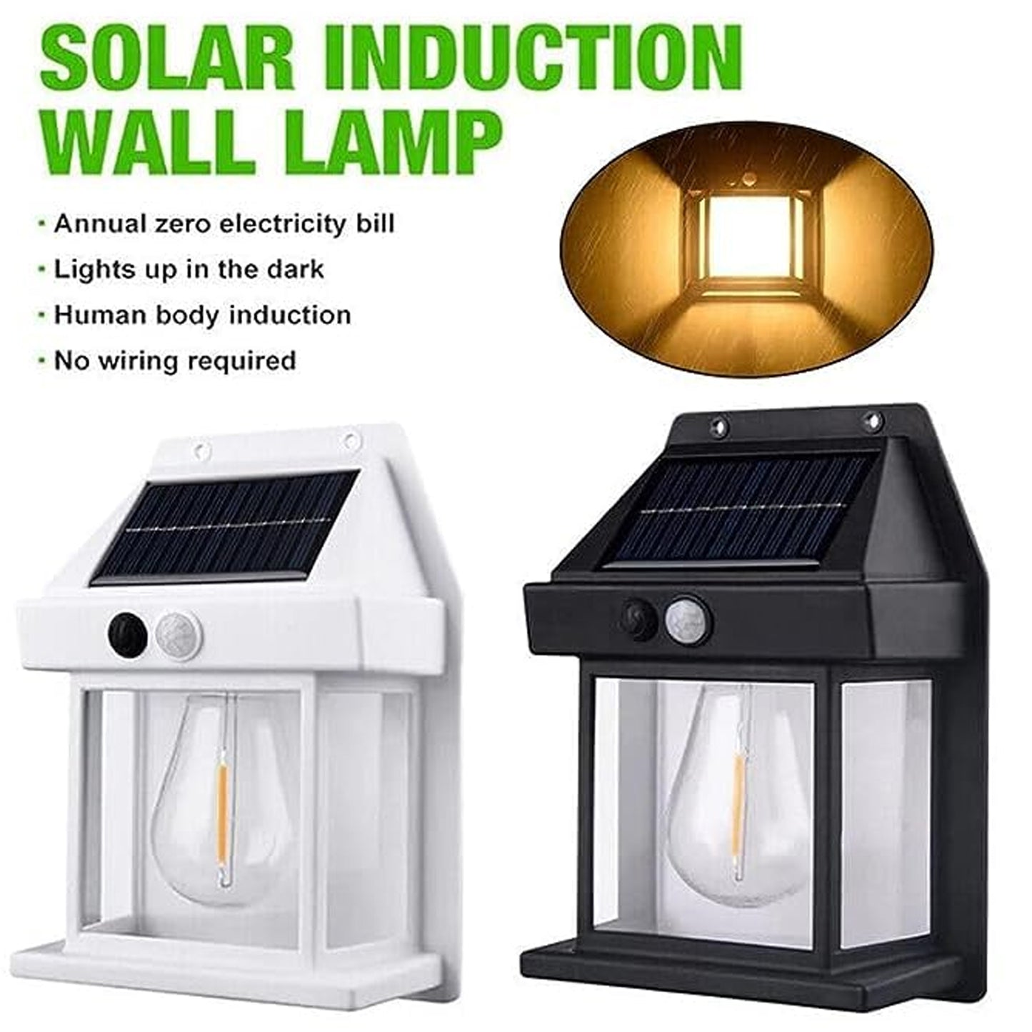 Solar Wall Lights  Lamp Outdoor Wireless (1 Pc )