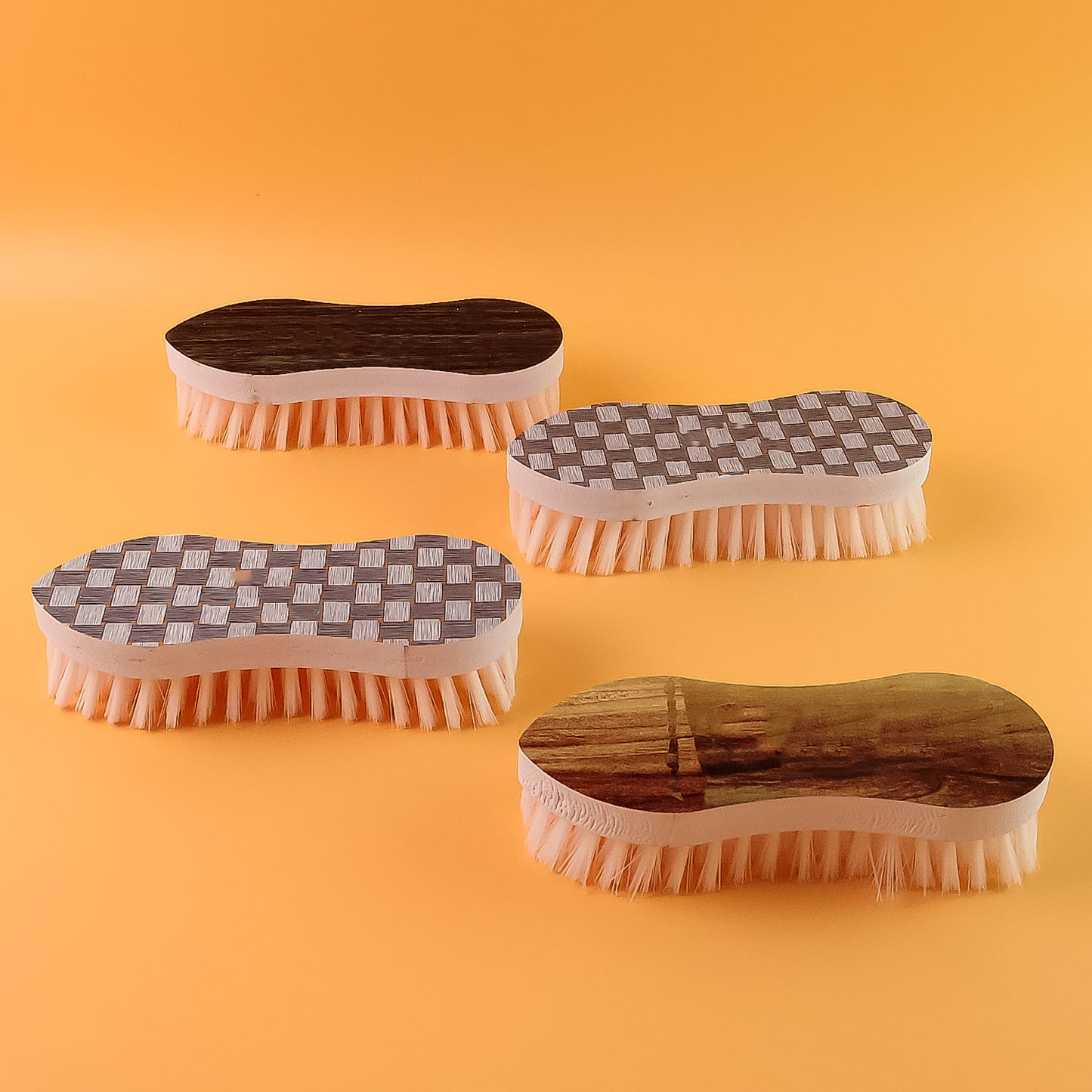Ergonomic Curved Laundry Brush Set (4 Pc)