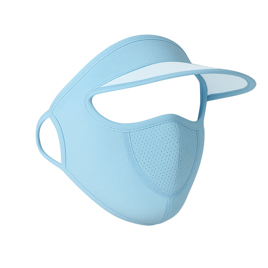 Face Uv Protection Cap With Built-in Mask And Wide Brim Visor