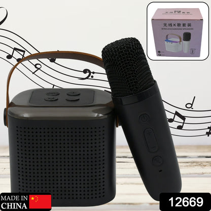 Wireless Speaker Microphone Set Support Memory Card Portable karaoke Machine