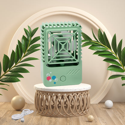 Mini Desktop Fan Rechargeable Table Fan Handheld Fan For Home Office Car (Battery Not Include)